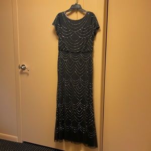 Beautiful Adrianna Pappel, black beaded dress US size 10